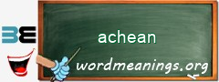 WordMeaning blackboard for achean